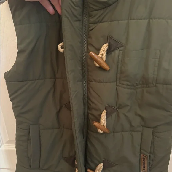 Olive Legendary Whitetails Women's Quilted Toggle Puffer Vest - Picture 3 of 8